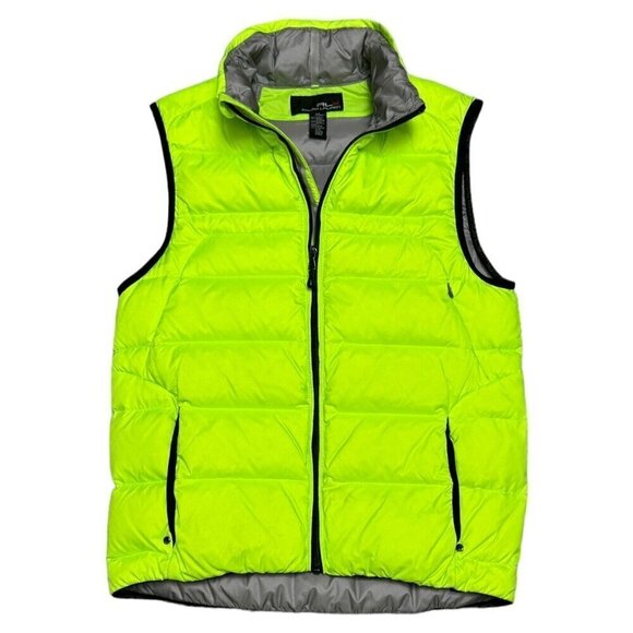 Ralph Lauren RLX DOWN FILL Outdoor Winter Hiking Puffer Parka Vest Neon Womens M - Picture 1 of 6